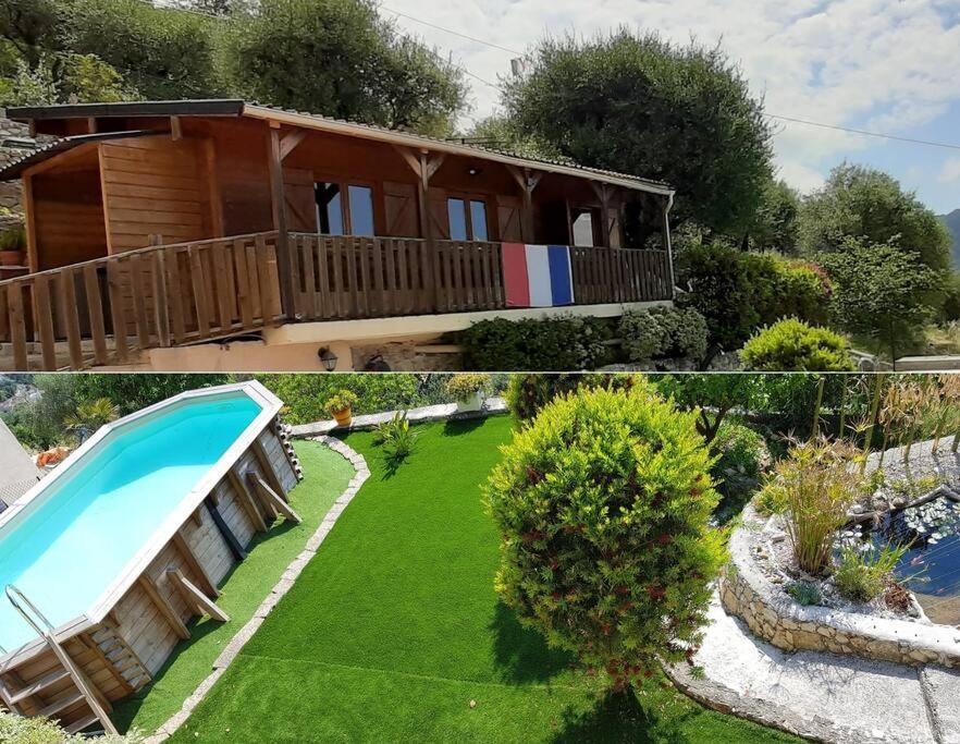 Le Chalet De La Pierreraie Cote D'Azur Piscine Terrasse Et Vue Mer Drap Luaran gambar